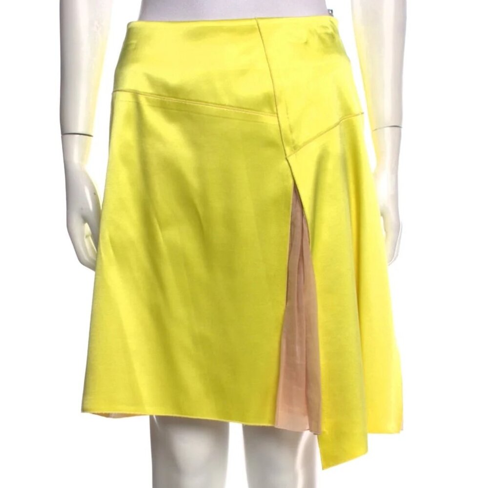 Reed Krakoff Yellow Silk Skirt - Small (4)